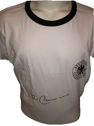 Signed Franz Beckenbauer Germany Deutschland Retro Rare Home Shirt (2)