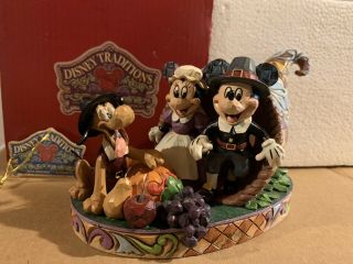 Jim Shore Disney Traditions Rare Hand Singed Holiday Harvest Cornucopia 4051981
