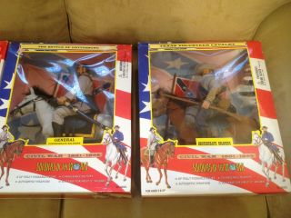 2 12 " Soldiers Of The World Figures With Horses: Confederate