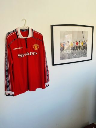Manchester United Home Long Sleeve Football Shirt 1998 5 Johnsen Authentic Rare
