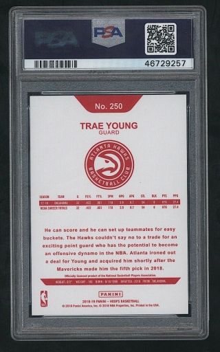 2018 Panini Hoops TRAE YOUNG RC rookie RARE RED BACK SSP Hawks 257 PSA 10 2
