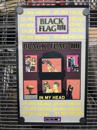 Black Flag - In My Head - Sst Reocrds - Record Store Promo Poster - Very Rare