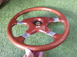 RARE Vintage 1987 MOMO ASTRAL WOOD STEERING WHEEL Italy Classic 355mm. 3