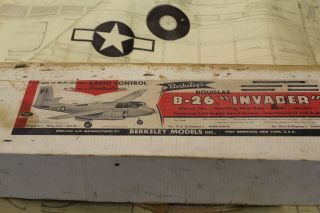 Berkeley B - 26 " Invader " Vintage Balsa Plane Kit,  87 " Wing Rare 87 "