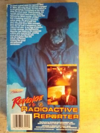 vhs horror Revenge of the radioactive reporter rare oop vintage gore 2