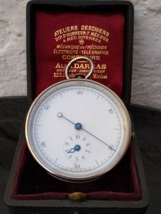 Rare Chronometer French Marine Military Foucher Style Timer Paris,  Box 60mm