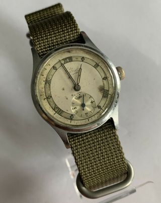 Vintage Gents Smiths Deluxe Very Rare Military Roman Numeral Dial Gwo