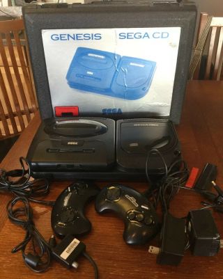 Vtg Sega Genesis & Cd Rare Rental Case - And