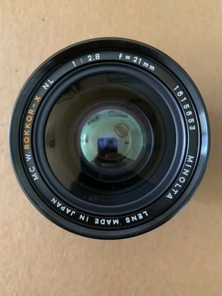 " Rare " Minolta Mc W.  Rokkor - Nl 21mm F/2.  8 Wide Angle Lens632204
