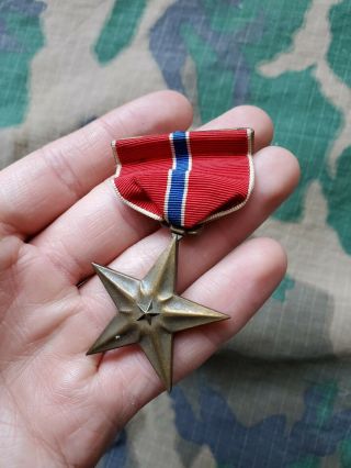 Rare Wwii Us Navy Marine Corps Usmc Early Wrap Brooch Bronze Star Medal