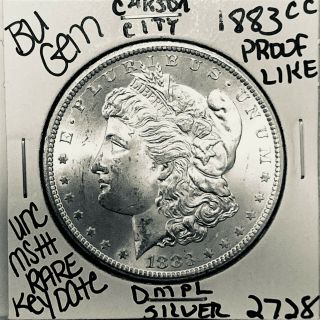 1883 Cc Bu Gem Morgan Silver Dollar Unc Ms,  U.  S.  Rare Key Coin 2728