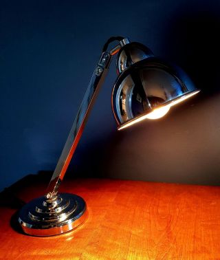 Art Deco Chrome Desk Lamp.  1930svery Rare