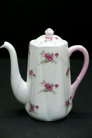 Vtg Shelley Bridal Rose Bone China Teapot England Rare Coffee Kettle W/ Lid 6 "