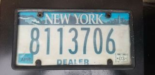 York Dealer License Plate 8113706 Old Vintage Rare Collectible In Frame