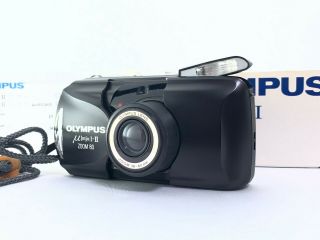 Ex Rare Black,  Olympus Mju μ Ii Zoom 80 35mm Af Film Camera Japan 2684