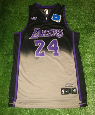Adidas Lakers Kobe Bryant Limited Edition Fadeaway Black Jersey Rare Size M