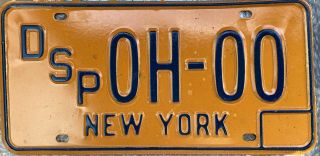 Vintage 1970 ‘s York State Police Sample License Plate Very Rare