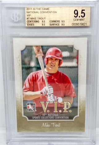 2011 In The Game Itg National Convention Vip Mike Trout 7 Rookie Card Rc Rare