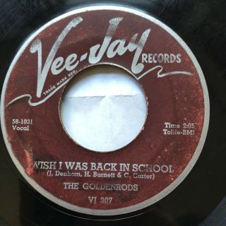 Rare The Goldenrods ‎– Wish I Was Back In School / Color Cartoons 1958 Doo Wop