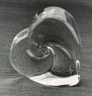 Steuben Glass Crystal Swirled Heart Art Love Valentine Gift Paperweight Rare