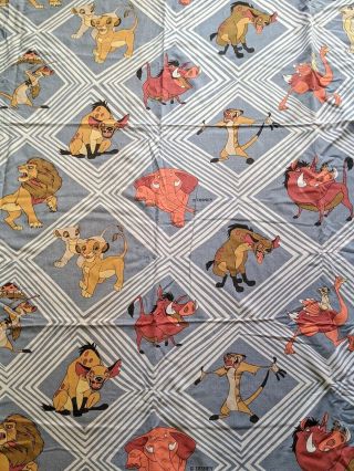 Vtg 90s Disney Lion King Simba Duvet Cover Fabric Sheets Bedding Nala Rare