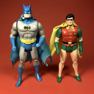 Vtg Batman & Robin Dc Powers 4.  5 " 1984 Figures Capes Series 1
