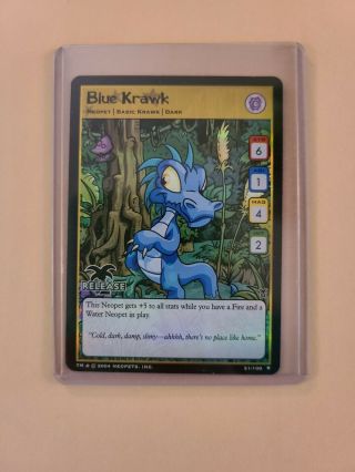 Neopets Tcg Blue Krawk Release Card Very Rare Trading Card Game