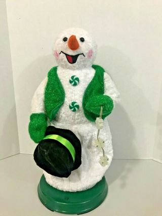 Repair Rare Animated Snow Miser Snowman Gemmy Peppermint Green Snowflake Vtg