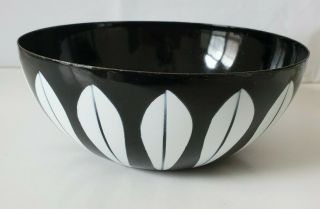Vintage Cathrineholm Of Norway Black & White Enamelware Lotus Bowl 8 " Rare