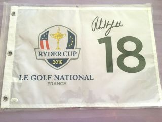 Phil Mickelson Signed Jsa 2018 Ryder Cup Flag Masters Us Open Pga Tiger Rare