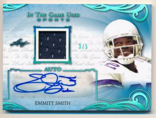 Emmitt Smith 2019 Leaf In The Game Itg Auto Jersey /5 Rare Cowboys Hof