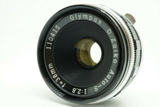 [RARE EXC,  5] OLYMPUS PEN F,  D.  Zuiko Auto - S 38mm f/2.  8 Limited Lens From Japan 2