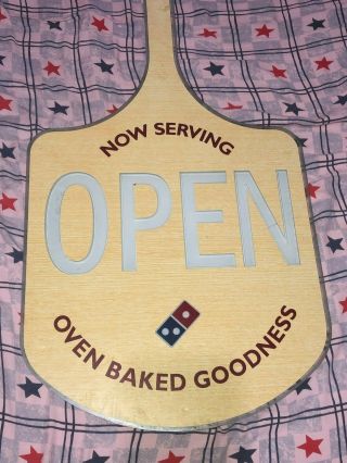 RARE Domino ' s Pizza Paddle LED Window Sign ONE OF A KIND 3