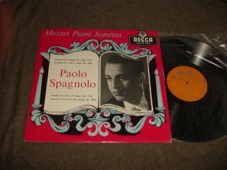 Uk Lxt 5219 Ed1 Dg Paolo Spagnolo: Mozart: Piano Sonatas.  1a/1a No Sxl,  Rare,  Nm
