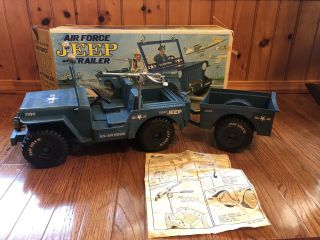 Vintage Toy: 1973 Empire Air Force Jeep And Trailer For Gi Joe With Box