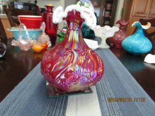 Rare Fenton Swan Vase 8 " Tall