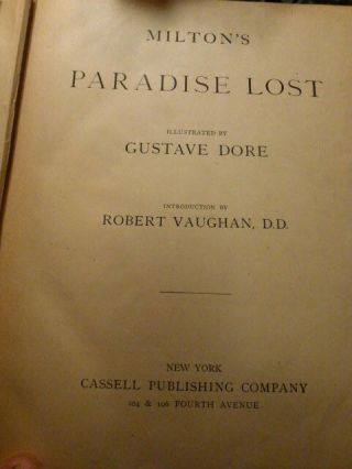 Rare Early Milton ' s Paradise Lost by John Milton & Gustave Dore Book 3