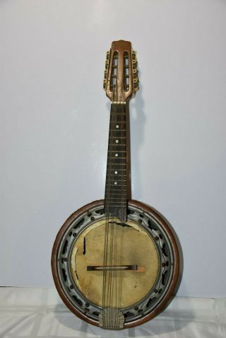 1914 Mandolin Banjo Banjolin Vintage Carved The Gibson Rare 21