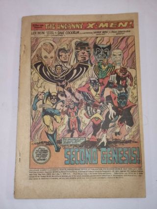 Rare 1975 Giant - Size X - Men 1 X - Men No Front Cover Otherwise Complete