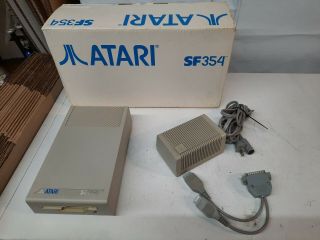 Rare Vintage Atari Sf354 Floppy Drive With Box And Packaging Retro
