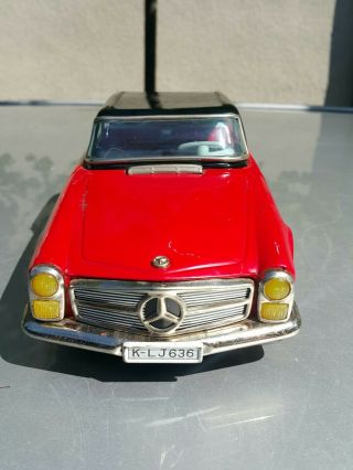 Vintage Mercedes 230 Sl Tin Toy Car Alps 1966 Japan Battery Operated 10  Rare