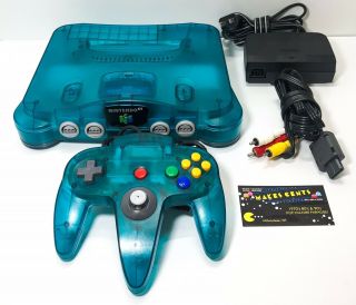 Nintendo 64 N64 Ice Blue Console Nus - 001 (usa) System Funtastic Htf Rare