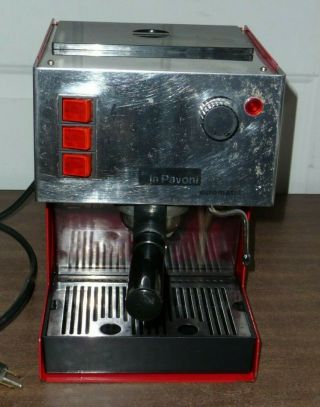 Vintage La Pavoni Euromatic Espresso Maker Machine Red Rare & Hard To Find Read