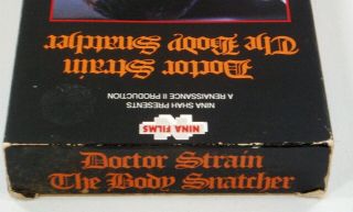 Rare Doctor Strain The Body Snatcher VHS Nina Films OOP Zombie Horror 3