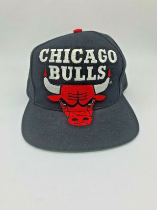 Vintage Chicago Bulls Big Logo Snapback Hat Cap By Nba Basketball Rare