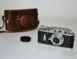 Very Rare Russian Ussr " Zorki 2 " Camera,  Industar - 22 F3.  5/50 Lens,  Serviced (2)