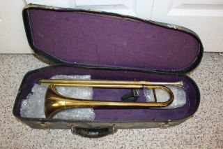 Rare Vintage Getzen " Deluxe " Slide Bb Trumpet W/original Getzen Mouthpiece.