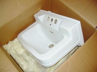 Vintage CRANE OXFORD White Bathroom Sink Lavatory Wall Mount 1950 ' s RARE,  Exclnt 3
