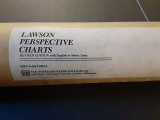 Vintage Lawson Perspective Charts Set Of 8 Rare Drafting Tool Poster 1979