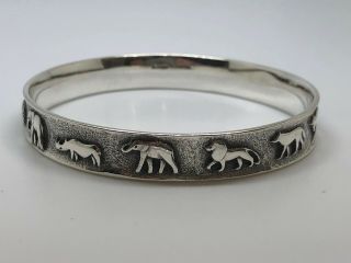 James Avery Sterling Silver Zoo Animals Bangle Bracelet,  Rare And Retired